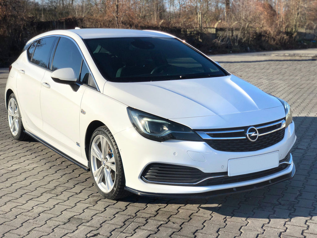 Maxton Design Street+ Spoilerlippe Front Ansatz V.1 passend für OPEL ASTRA K OPC-LINE schwarz Hochglanz