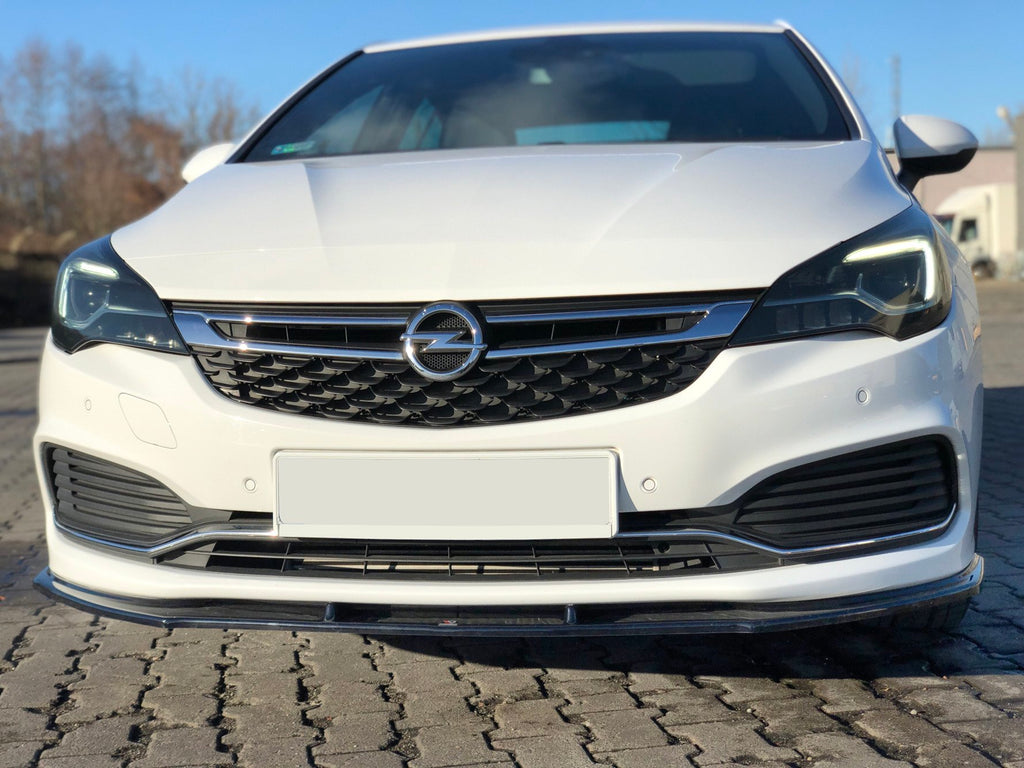 Maxton Design Street+ Spoilerlippe Front Ansatz V.1 passend für OPEL ASTRA K OPC-LINE schwarz Hochglanz