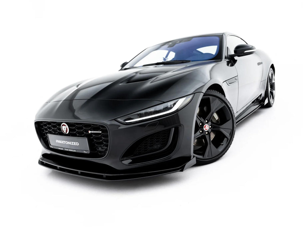 Maxton Design Front Stoßstange Flaps Passend für Flaps Jaguar F-Type X152 Facelift 2 Schwarz Hochglanz