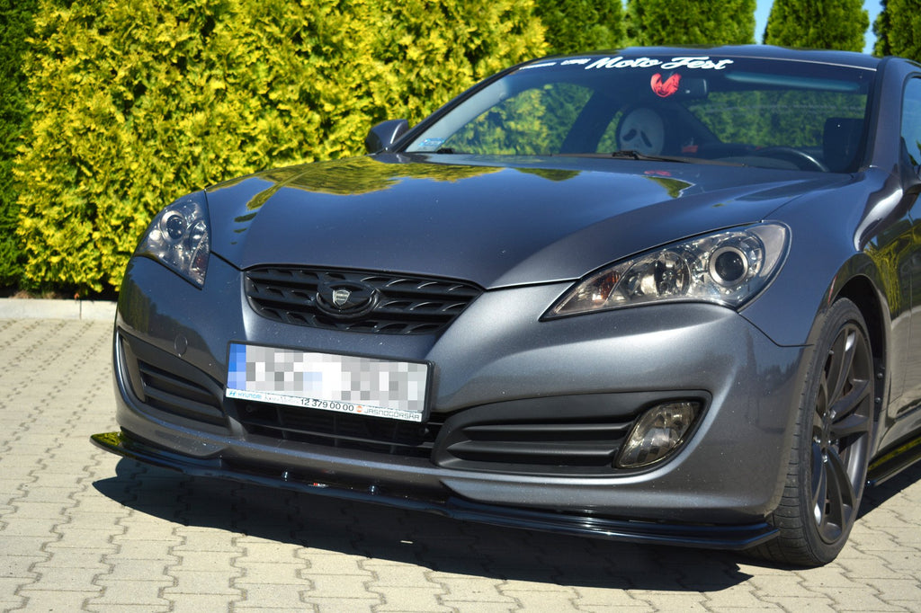 Maxton Design Street+ Spoilerlippe Front Ansatz passend für Hyundai Genesis Coupe Mk1 schwarz Hochglanz