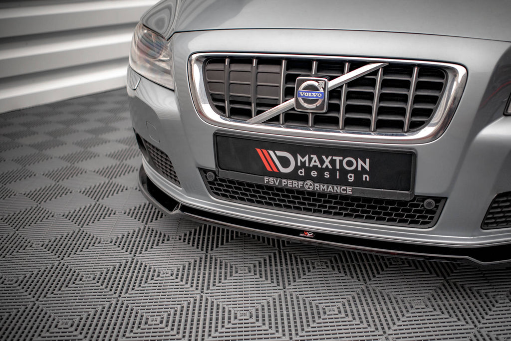 Maxton Design Street+ Spoilerlippe Front Ansatz V.2 passend für Volvo V70 Mk3 schwarz Hochglanz