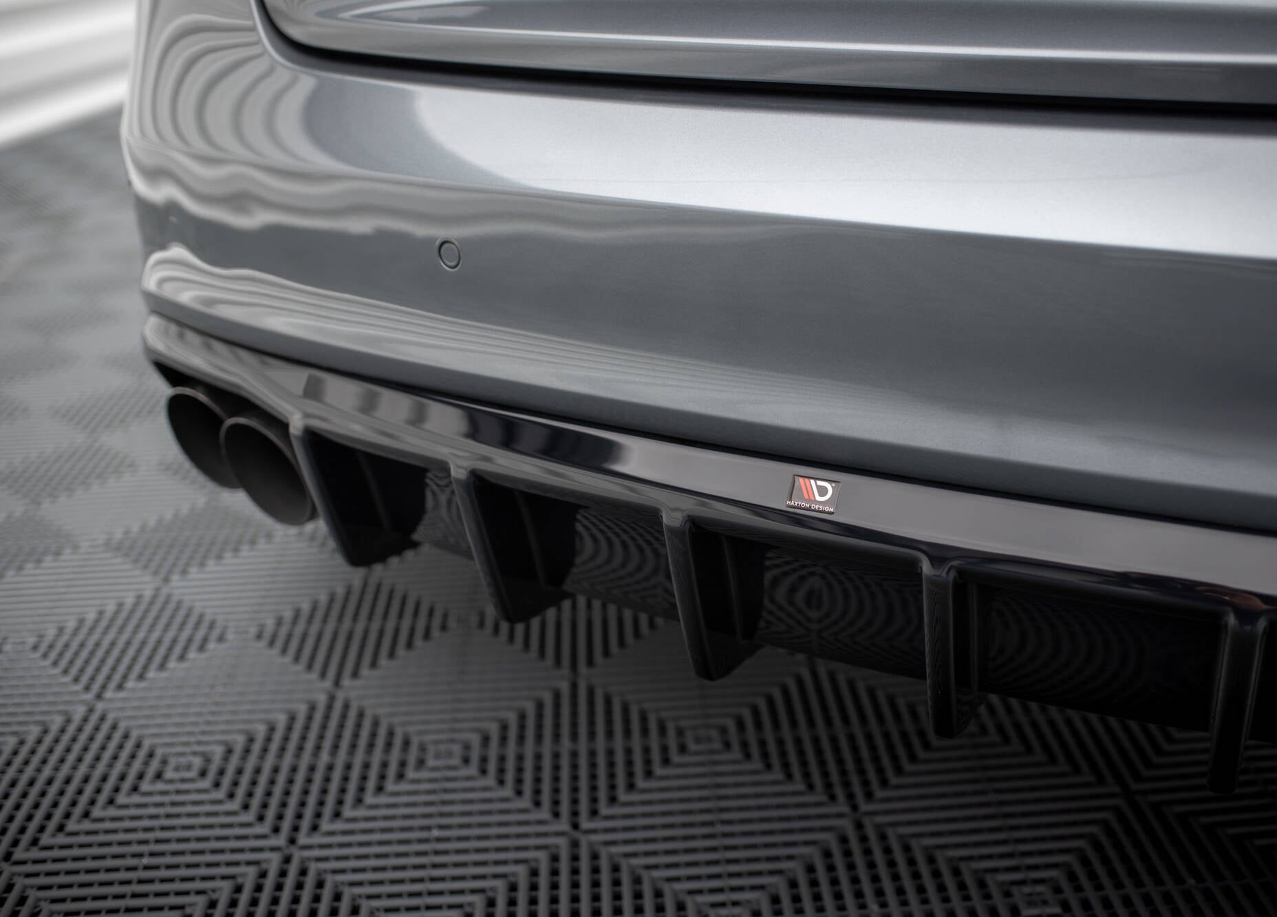 Maxton Design Diffusor Heck Ansatz passend für Audi S5 / A5 S-Line 8T Facelift (Doppelauspuff li.)