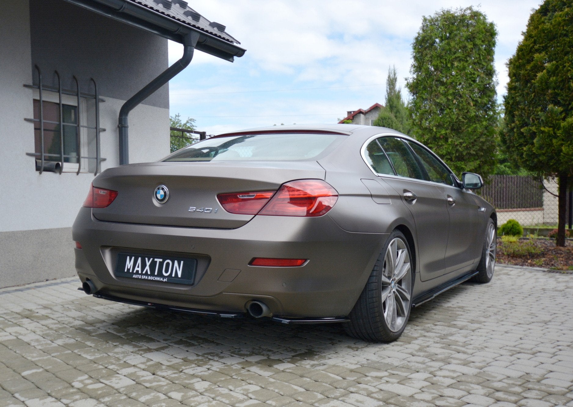 Maxton Design Heck Ansatz Flaps Diffusor passend für BMW 6er GRAN COUPÉ schwarz Hochglanz