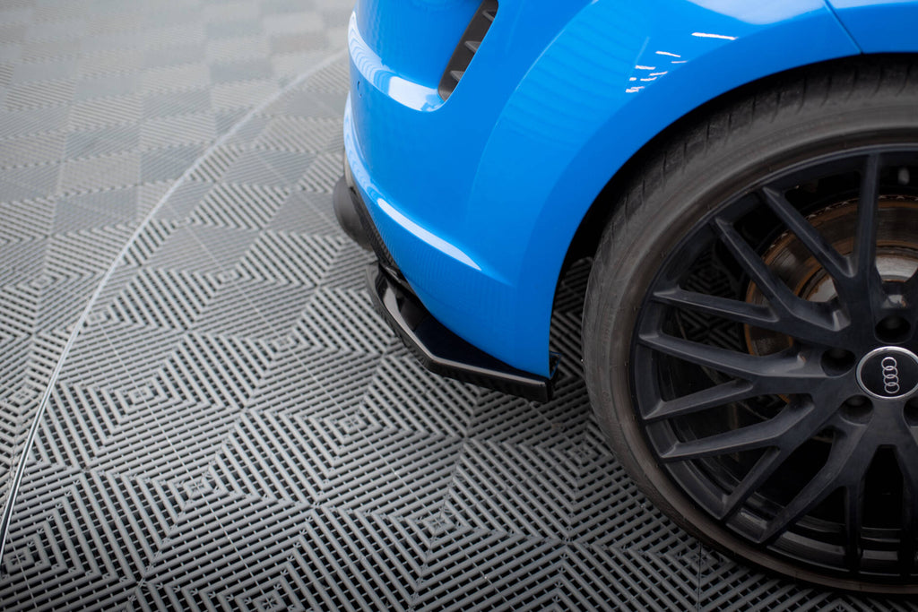Maxton Design Heck Ansatz Flaps Diffusor passend für Audi TT S 8S Facelift schwarz Hochglanz