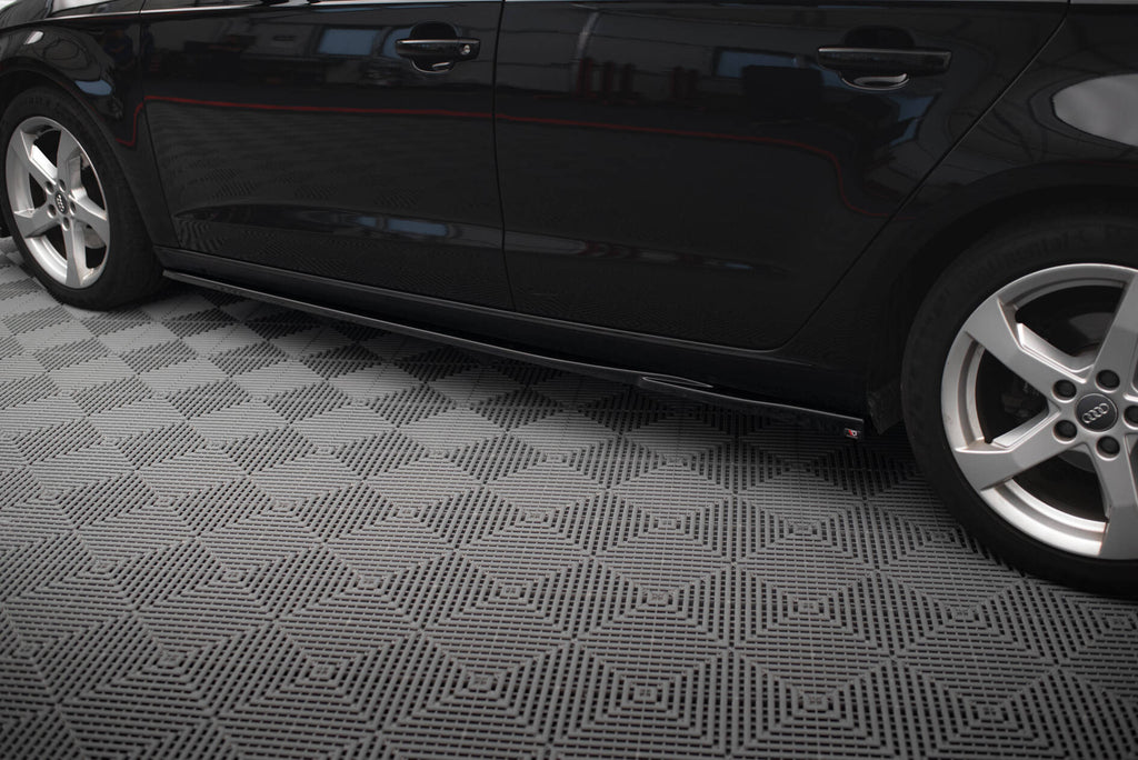 Maxton Design Street+ Seitenschweller Leisten passend für Audi A3 Sportback 8V Facelift schwarz Hochglanz