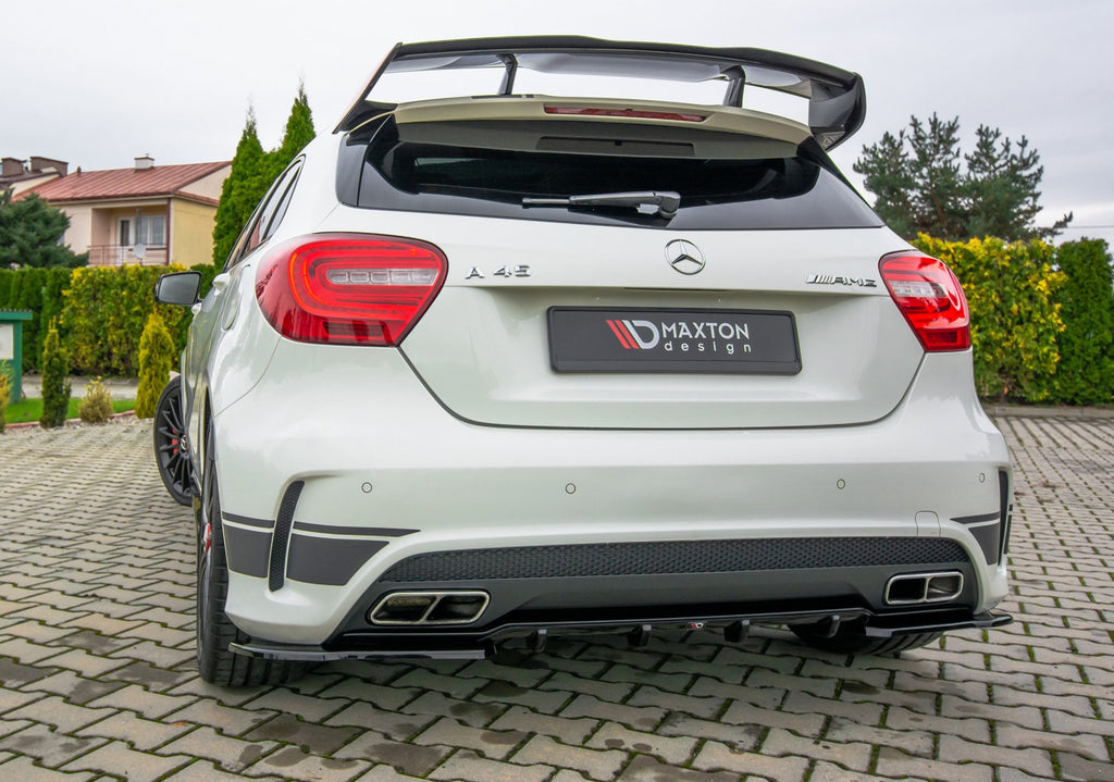 Maxton Design Diffusor Heck Ansatz passend für Mercedes A45 AMG W176 schwarz Hochglanz