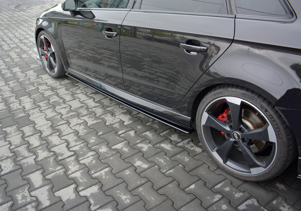 Maxton Design Street+ Seitenschweller Leisten passend für Audi RS3 Sportback 8V Facelift schwarz Hochglanz