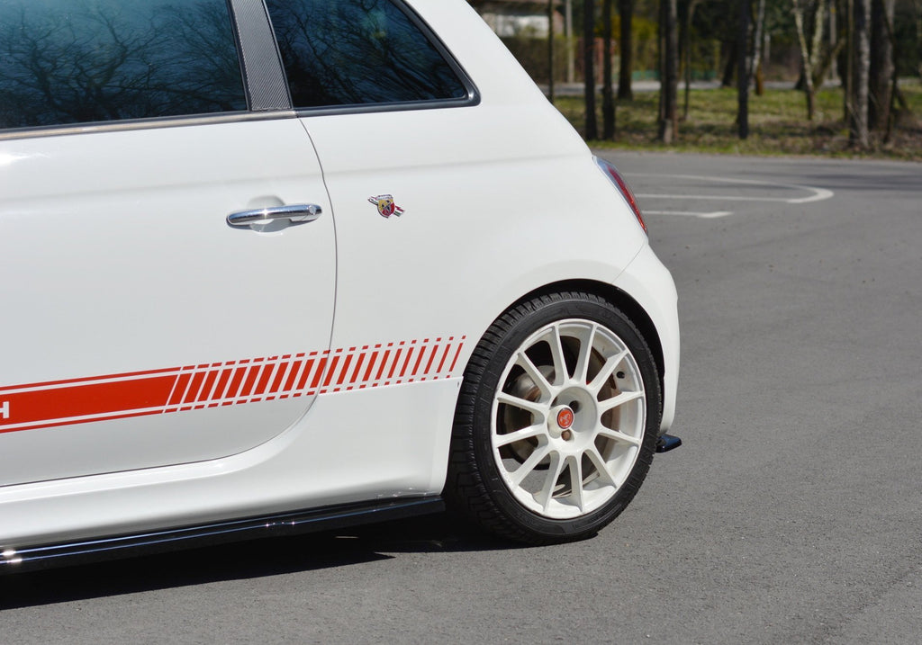 Maxton Design Heck Ansatz Flaps Diffusor passend für Abarth 500 Mk1 schwarz Hochglanz