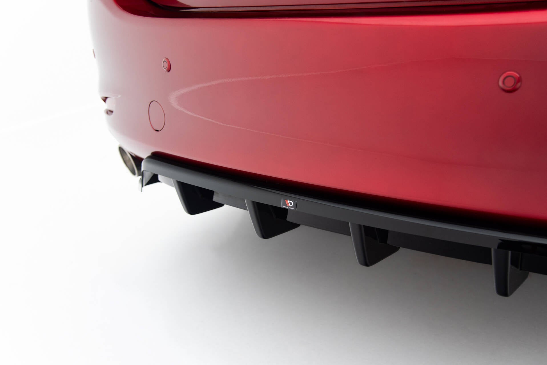 Maxton Design Street+ Mittlerer Diffusor RACE passend für Mazda 6 Limousine Mk3 Facelift schwarz Hochglanz