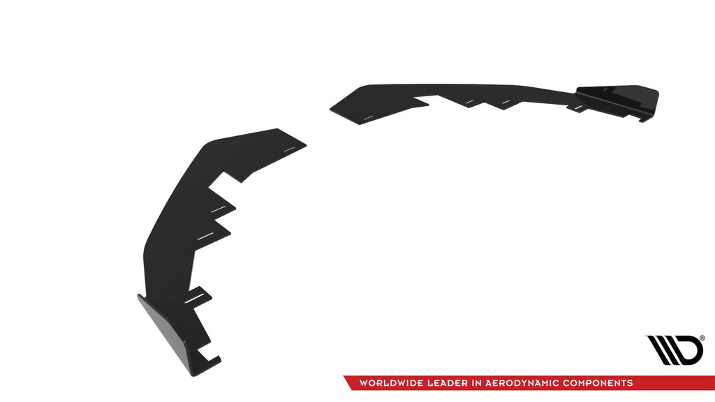 Maxton Design Front Stoßstange Flaps passend für Audi A3 S-Line Limousine / S3 Limousine 8Y Facelift schwarz Hochglanz
