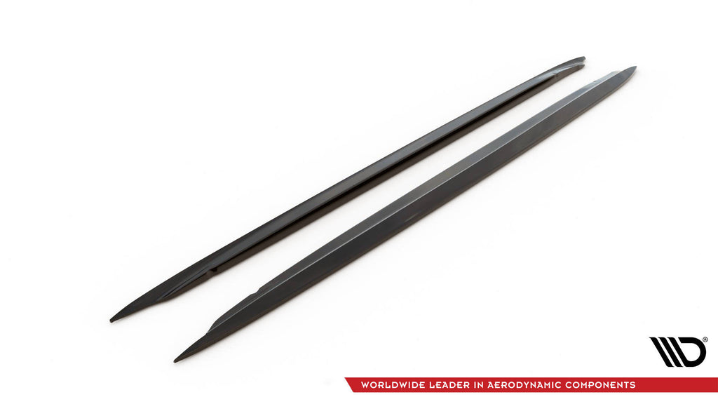 Maxton Design Street+ Seitenschweller Leisten passend für V.1 passend für Audi S4 / A4 / A4 S-Line B6 / B7 schwarz Hochglanz