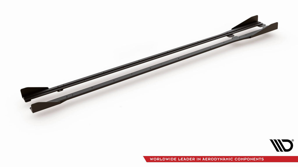 Maxton Design Street Pro Street+ Seitenschweller Leisten + Flaps passend für VW Golf R / R-Line Mk7 Facelift schwarz Hochglanz