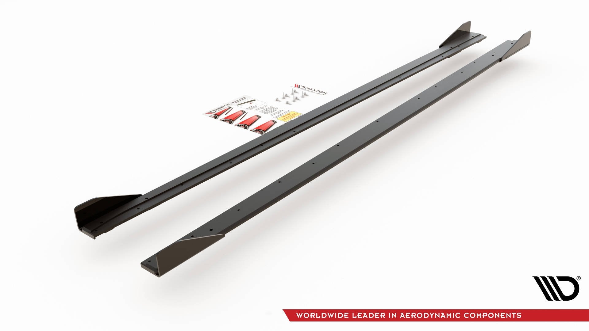 Maxton Design Street Pro Street+ Seitenschweller Leisten + Flaps passend für VW Polo GTI Mk6 schwarz Hochglanz