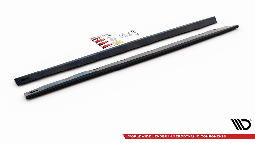 Maxton Design Seitenschweller Ansatz für Ford Mustang Mk. 6 Facelift schwarz matt
