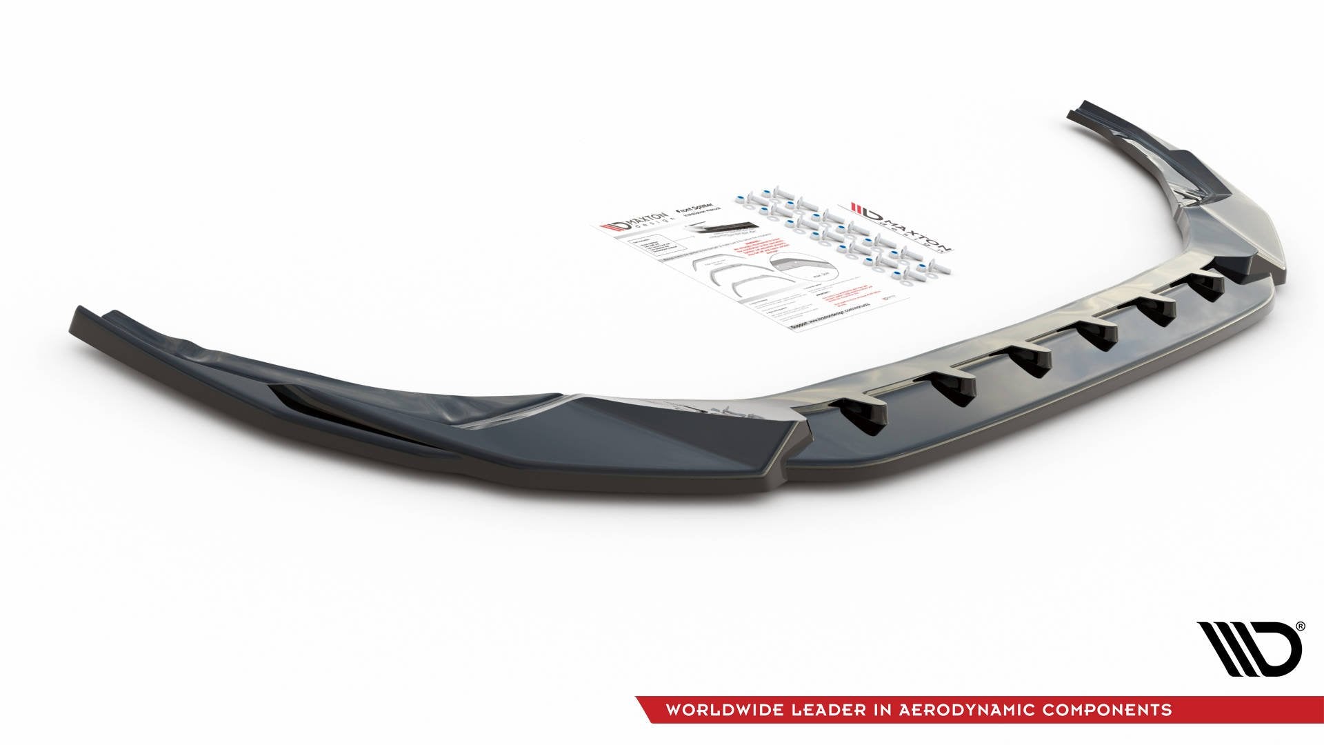 Maxton Design Street+ Spoilerlippe Front Ansatz V.3 passend für Audi S3 / A3 S-Line 8Y schwarz Hochglanz