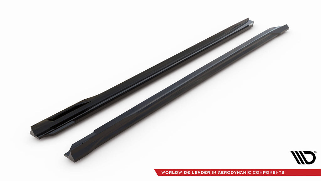 Maxton Design Street+ Seitenschweller Leisten passend für V.1 passend für BMW 5er M-Paket Limousine / Touring G60 / G61 schwarz Hochglanz