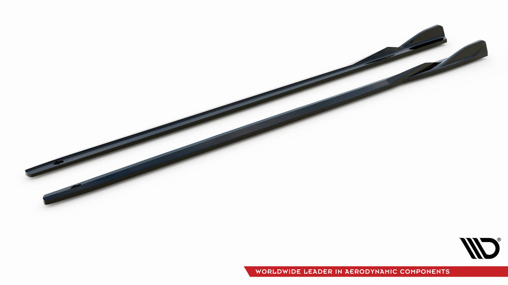 Maxton Design Street+ Seitenschweller Leisten passend für V.1 passend für BMW 2 Coupe M-Paket / M240i G42 schwarz Hochglanz