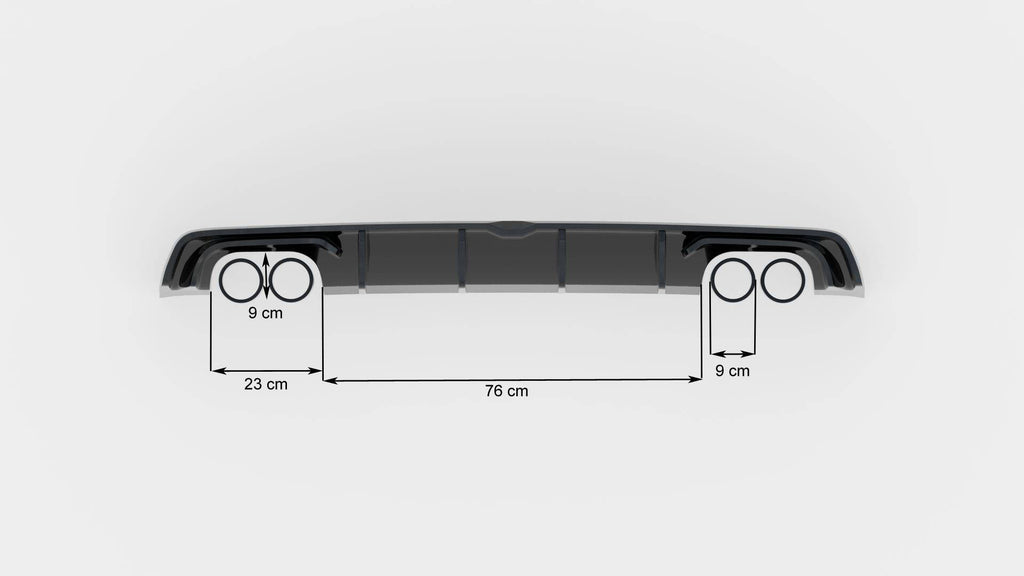 Maxton Design Diffusor Heck Ansatz passend für Audi S3 Limousine 8V schwarz Hochglanz