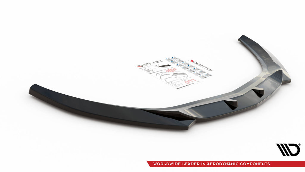 Maxton Design Street+ Spoilerlippe Front Ansatz V.1 passend für Opel Astra GTC OPC-Line J schwarz Hochglanz