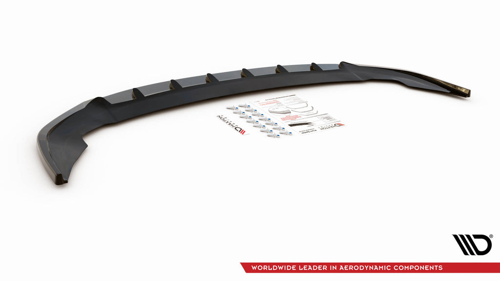 Maxton Design Street+ Spoilerlippe Front Ansatz V.2 passend für BMW 2 Gran Coupe M-Paket / M235i F44 schwarz Hochglanz