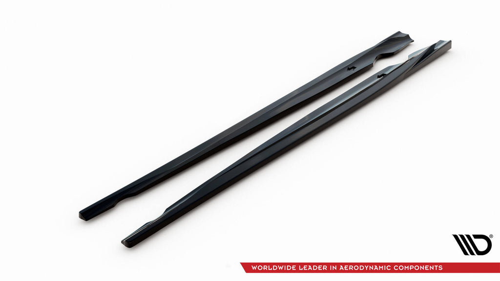 Maxton Design Street+ Seitenschweller Leisten V.2 passend für VW Scirocco R Mk3 / Mk3 Facelift schwarz Hochglanz