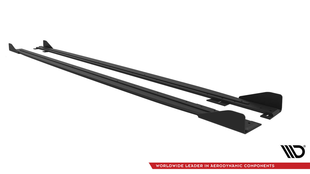Maxton Design Street Pro Street+ Seitenschweller Leisten + Flaps passend für Kia Proceed GT / GT-Line Mk1 Facelift / Ceed GT Mk3 Facelift schwarz Hochglanz