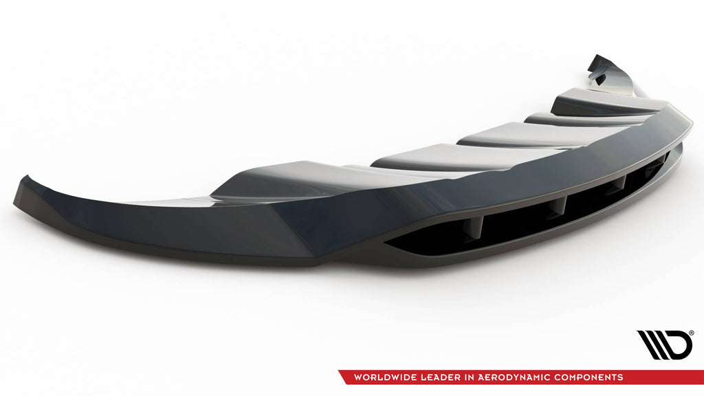 Maxton Design Street+ Spoilerlippe Front Ansatz passend für Porsche Cayenne Turbo / Standard Mk2 schwarz Hochglanz