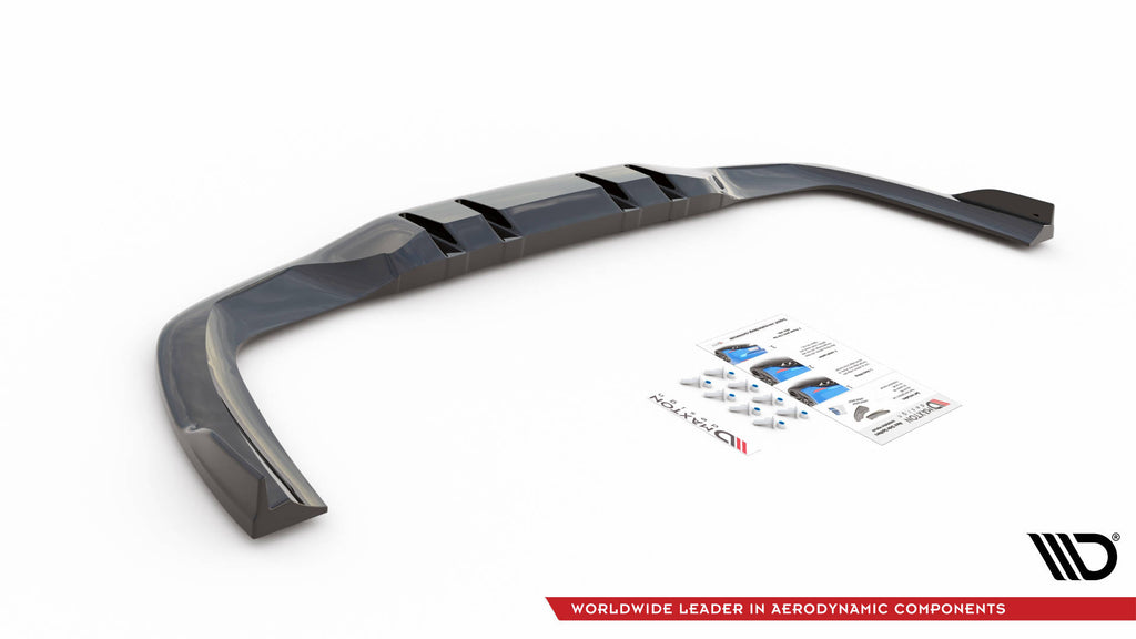 Maxton Design Street+ Mittlerer Diffusor RACE V.2 passend für Mercedes A 35 AMG Limousine V177 schwarz Hochglanz