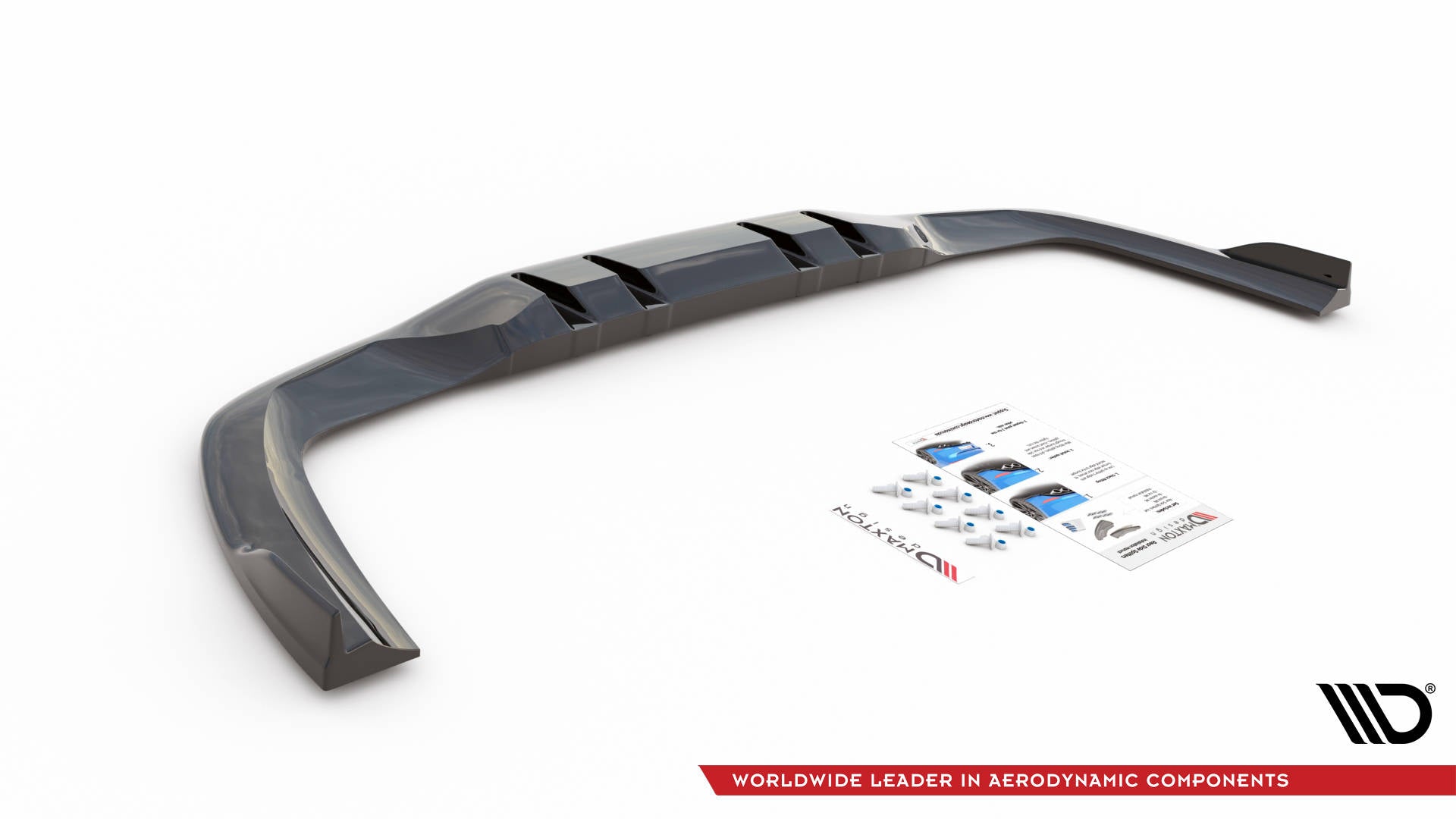 Maxton Design Street+ Mittlerer Diffusor RACE V.2 passend für Mercedes A 35 AMG Limousine V177 schwarz Hochglanz