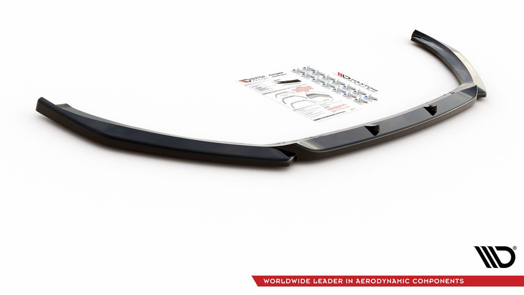 Maxton Design Street+ Spoilerlippe Front Ansatz V.2 passend für Peugeot 2008 Mk2 schwarz Hochglanz