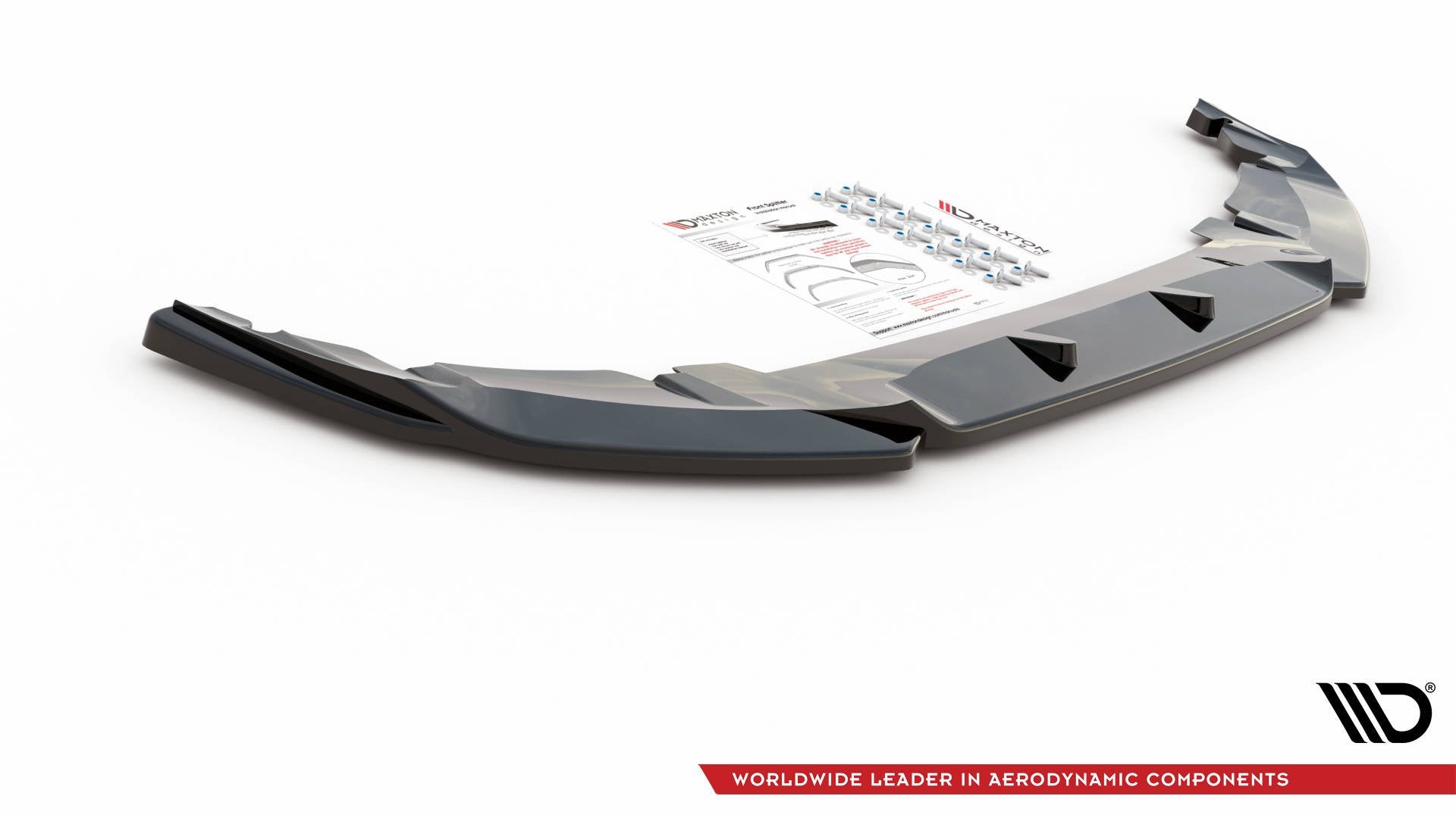 Maxton Design Street+ Spoilerlippe Front Ansatz V.2 passend für Mini Countryman Mk2 F60 JCW schwarz Hochglanz