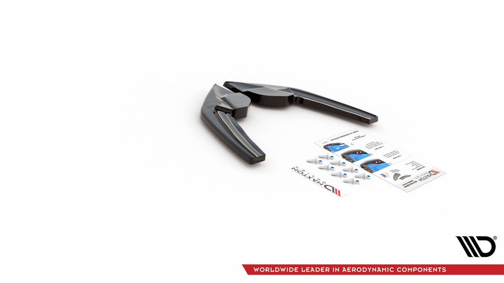 Maxton Design Heck Ansatz Flaps Diffusor V.2 passend für (Für heckansatz v.1) BMW M135i F20 schwarz Hochglanz