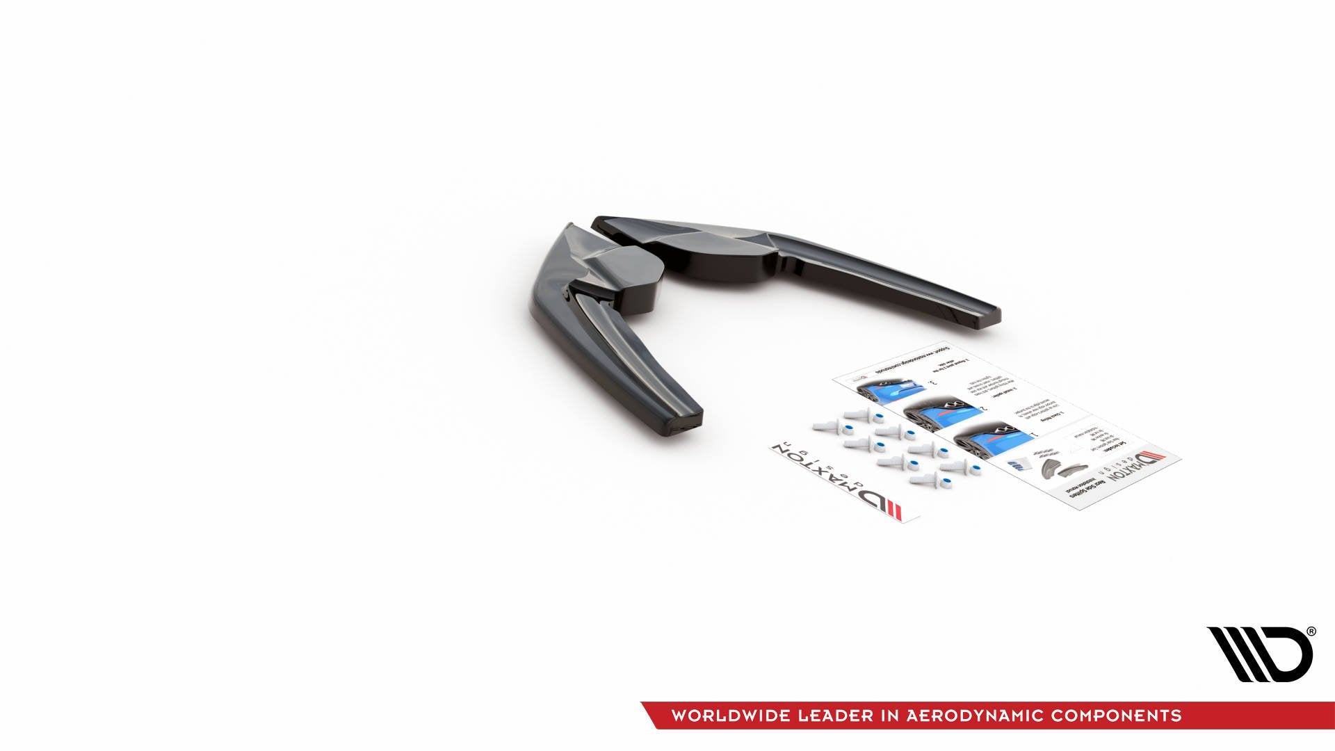 Maxton Design Heck Ansatz Flaps Diffusor V.2 passend für (Für heckansatz v.1) BMW M135i F20 schwarz Hochglanz