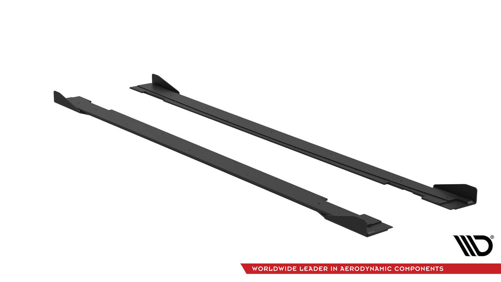Maxton Design Street Pro Street+ Seitenschweller Leisten + Flaps passend für Kia Stinger GT / GT-Line / Standard Mk1 schwarz Hochglanz