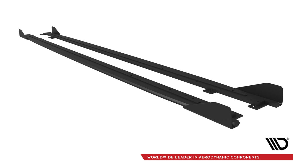 Maxton Design Street Pro Street+ Seitenschweller Leisten + Flaps passend für Kia Proceed GT / GT-Line Mk1 Facelift / Ceed GT Mk3 Facelift schwarz Hochglanz