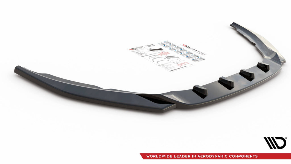 Maxton Design Street+ Spoilerlippe Front Ansatz V.2 passend für Volvo S60 R-Design Mk2 Facelift schwarz Hochglanz
