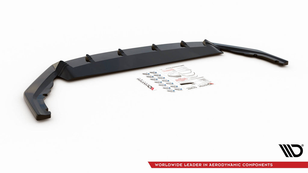 Maxton Design Street+ Spoilerlippe Front Ansatz V.1 passend für Skoda Octavia RS Mk4 schwarz Hochglanz