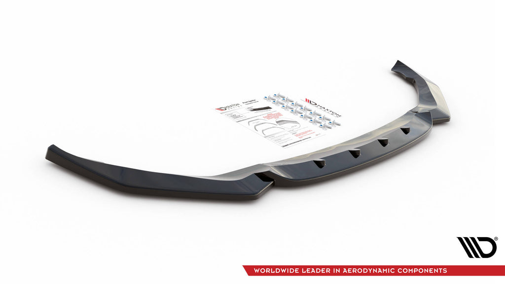 Maxton Design Street+ Spoilerlippe Front Ansatz V.1 passend für BMW X1 M-Paket F48 schwarz Hochglanz