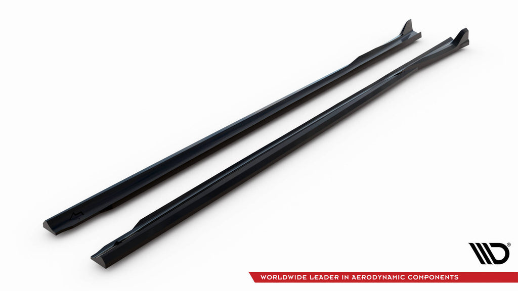 Maxton Design Street+ Seitenschweller Leisten passend für BMW 3er Limousine / Touring G20 / G21 Facelift schwarz Hochglanz