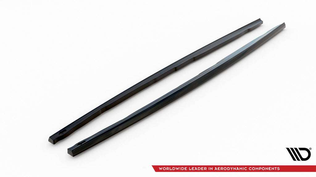 Maxton Design Street+ Seitenschweller Leisten passend für V.4 BMW 1er M-Paket/ M135i / 128ti F40 schwarz Hochglanz