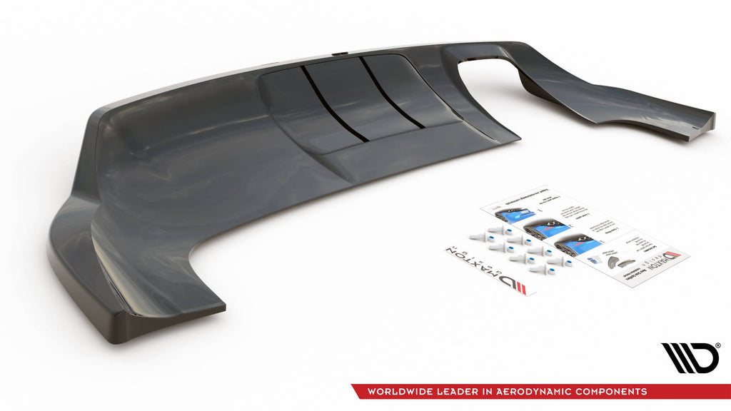 Maxton Design Street+ Mittlerer Diffusor RACE passend für Audi Q3 Sport 8U Facelift schwarz Hochglanz