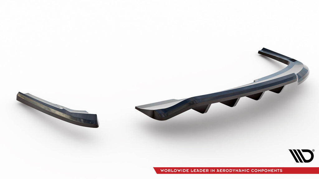 Maxton Design Street+ Mittlerer Diffusor RACE passend für Audi A4 Competition B8 Facelift schwarz Hochglanz