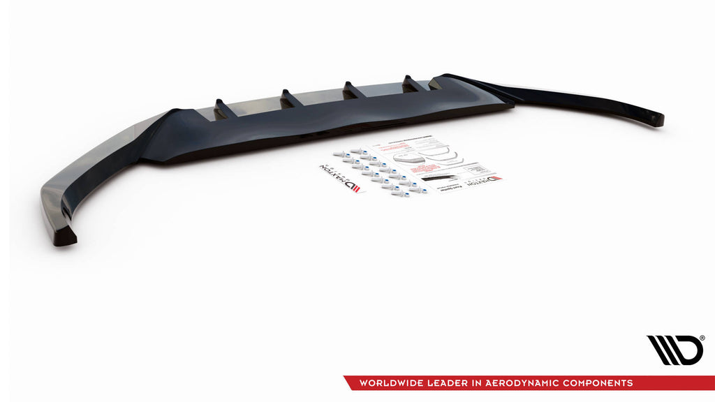 Maxton Design Street+ Spoilerlippe Front Ansatz V.2 passend für VW Passat B8 Facelift schwarz Hochglanz
