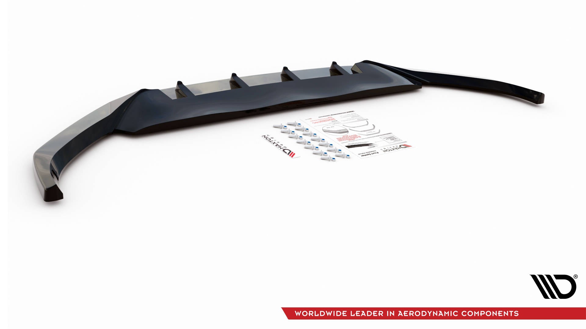 Maxton Design Street+ Spoilerlippe Front Ansatz V.2 passend für VW Passat B8 Facelift schwarz Hochglanz