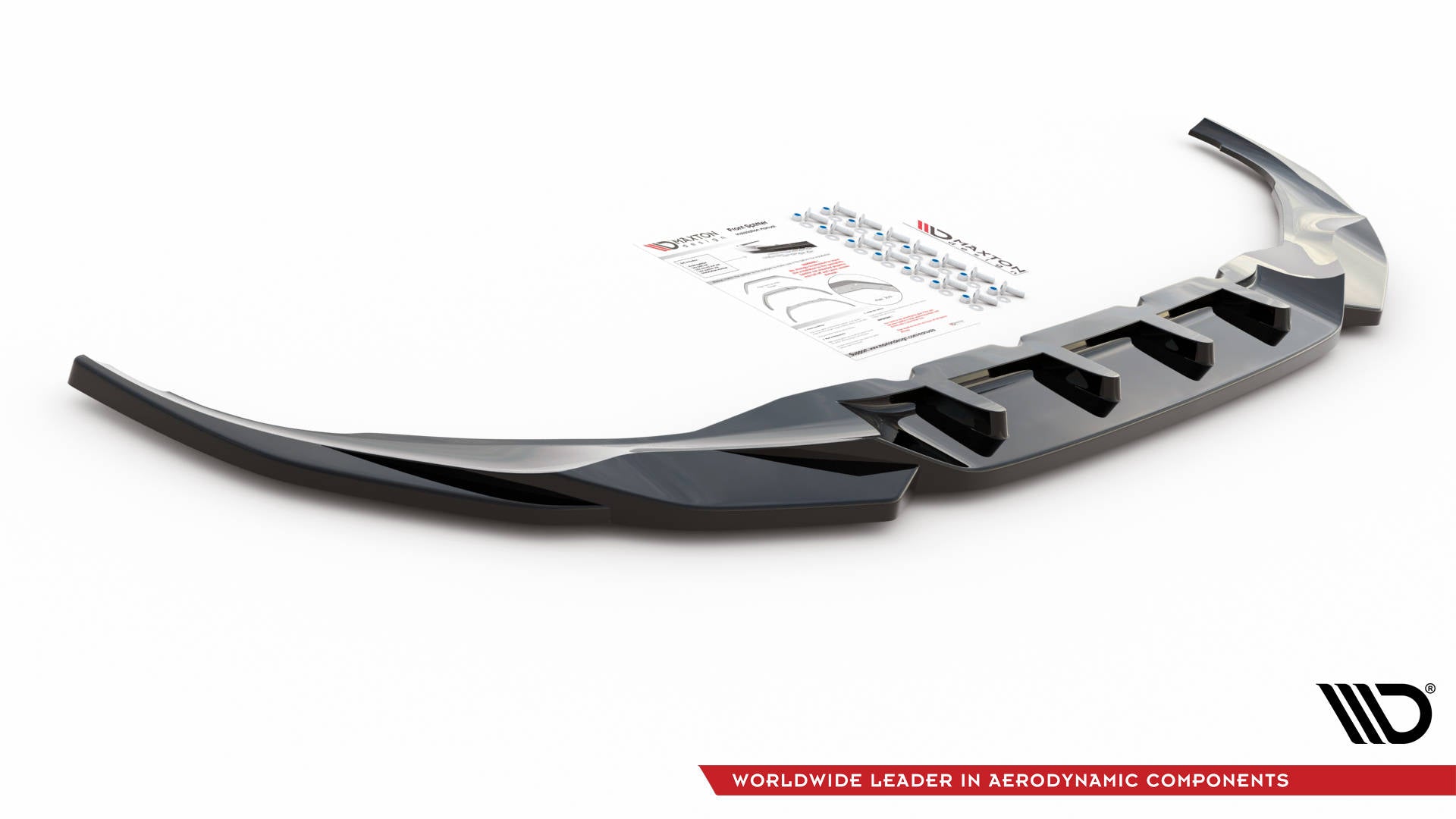 Maxton Design Street+ Spoilerlippe Front Ansatz V.2 passend für BMW 7 M-Paket G11 / G12 Facelift schwarz Hochglanz