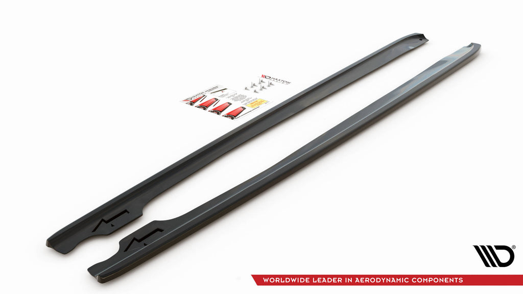 Maxton Design Street+ Seitenschweller Leisten V.2 passend für BMW 3er Coupe M-Paket E46 schwarz Hochglanz