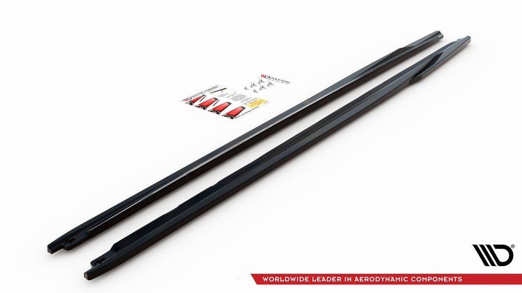 Maxton Design Street+ Seitenschweller Leisten passend für Audi A4 B9 schwarz Hochglanz