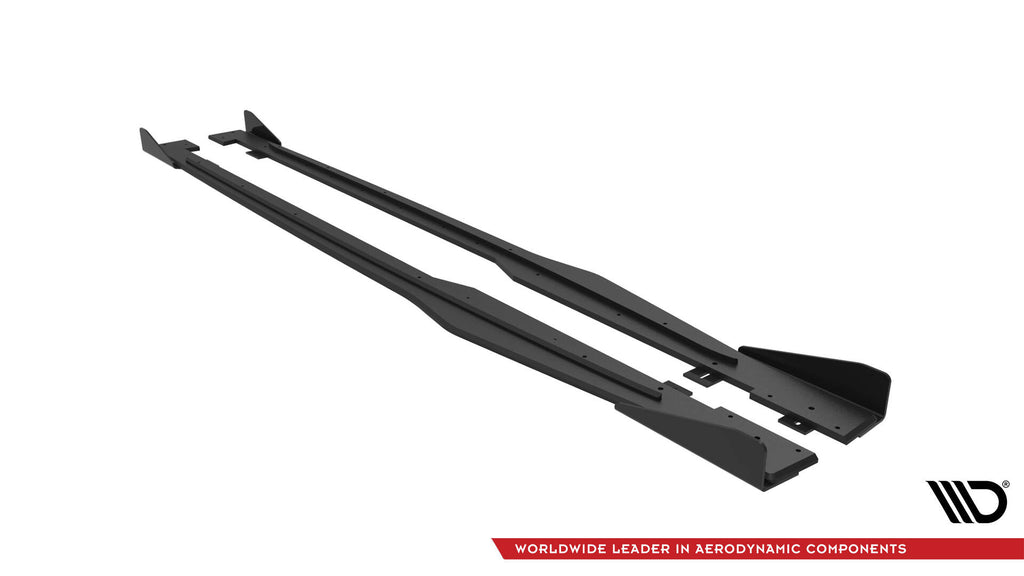 Maxton Design Street Pro Street+ Seitenschweller Leisten + Flaps passend für Audi TT S / S-Line 8S schwarz Hochglanz