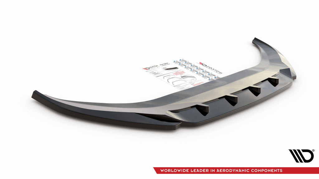 Maxton Design Street+ Spoilerlippe Front Ansatz V.1 passend für VW Caddy Mk5 schwarz Hochglanz