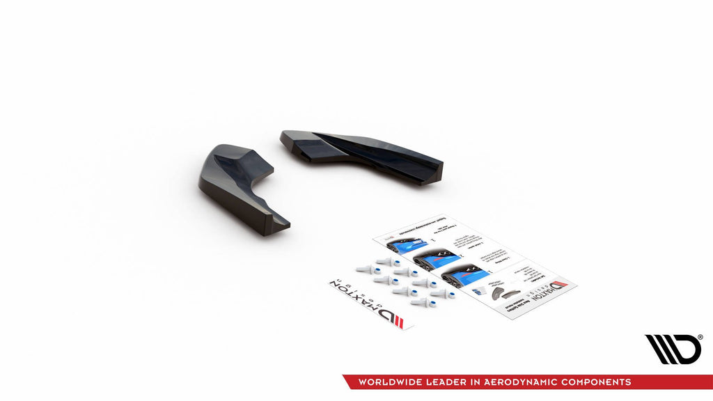 Maxton Design Heck Ansatz Flaps Diffusor V.2 passend für VW Golf R Hatchback Mk8 Facelift schwarz Hochglanz